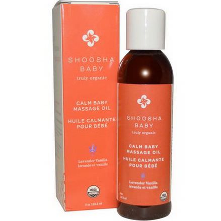 Shoosha, Organic, Calm Baby Massage Oil, Lavender Vanilla 118.3ml