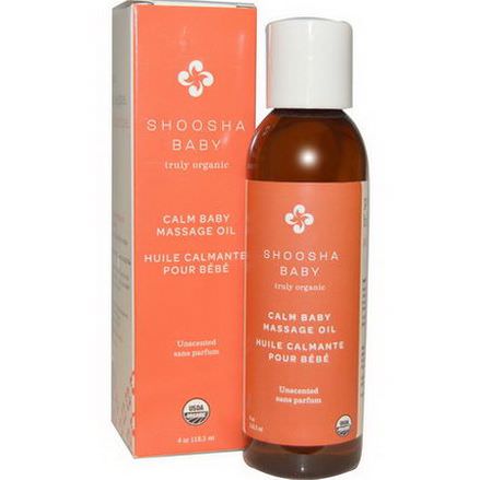 Shoosha, Organic, Calm Baby Massage Oil, Unscented 118.3ml
