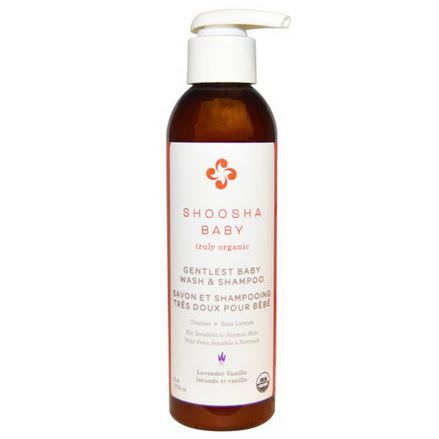Shoosha, Organic, Gentlest Baby Wash and Shampoo, Lavender Vanilla 177.4ml