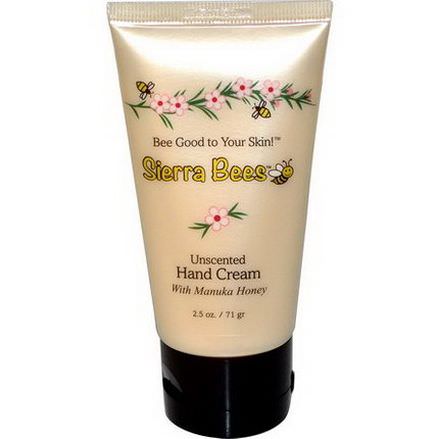 Sierra Bees, Hand Cream with Manuka Honey, Unscented 71g