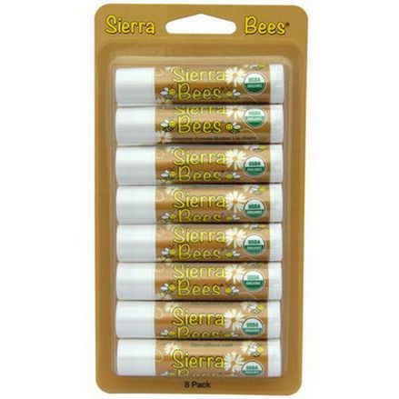 Sierra Bees, Organic Lip Balms, Cocoa Butter, 8 Pack 4.25g Each
