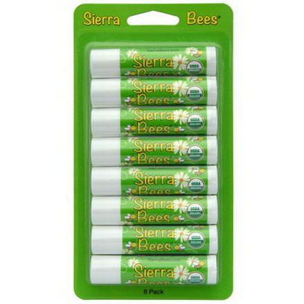Sierra Bees, Organic Lip Balms, Mint Burst, 8 Pack 4.25g Each