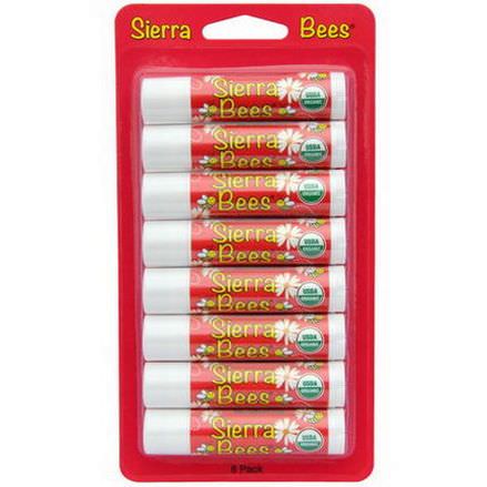 Sierra Bees, Organic Lip Balms, Pomegranate, 8 Pack 4.25g Each