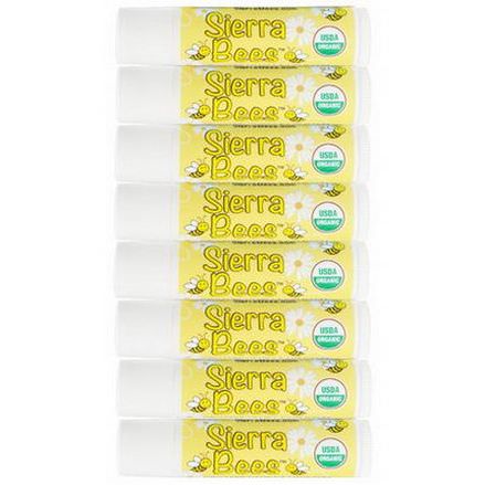 Sierra Bees, Organic Lip Balms, Vanilla, 8 Pack 4.25g Each