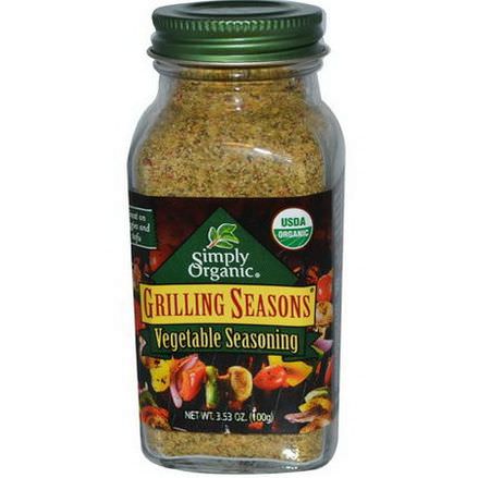 Simply Organic, Grilling Seasons, Vegetable Seasoning, Organic 100g