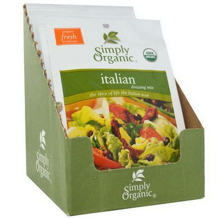 Simply Organic, Italian Dressing Mix, 12 Packets 20g Each