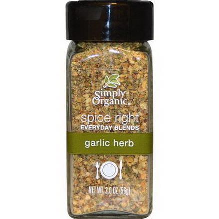 Simply Organic, Organic Spice Right Everyday Blends, Garlic Herb 56g