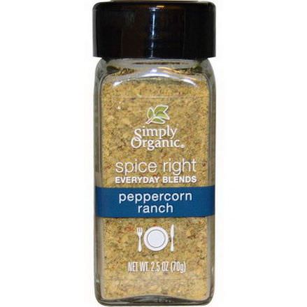 Simply Organic, Organic Spice Right Everyday Blends, Pepperconrn Ranch 70g