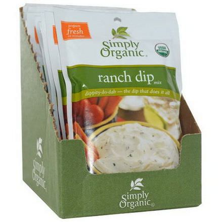 Simply Organic, Ranch Dip Mix, 12 Packets 43g Each