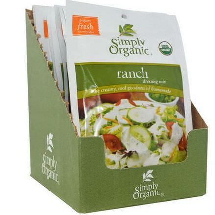 Simply Organic, Ranch Dressing Mix, 12 Packets 28g Each