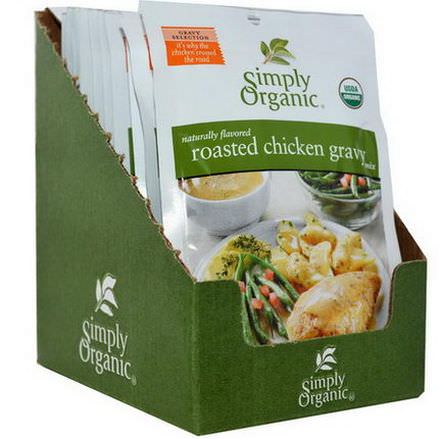 Simply Organic, Roasted Chicken Gravy Mix, 12 Packets 24g Each