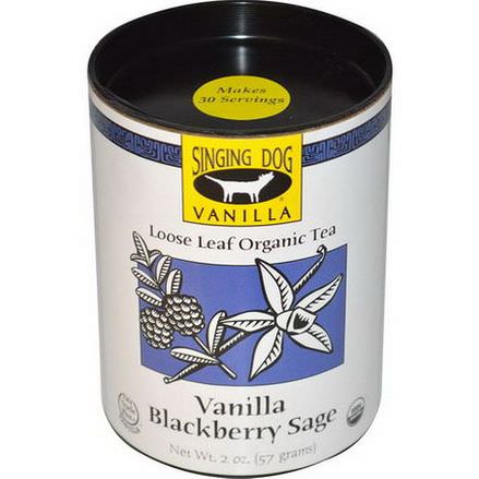 Singing Dog Vanilla, Loose Leaf Organic Tea, Vanilla Blackberry Sage 57g