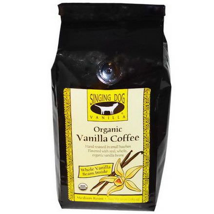Singing Dog Vanilla, Organic Whole Bean Vanilla Coffee, Medium Roast 283.5g