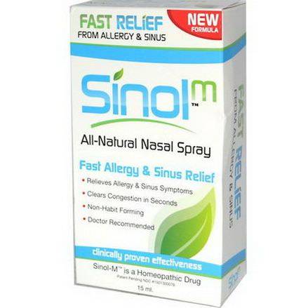 Sinol, SinolM, All Natural Nasal Spray, Fast Allergy&Sinus Relief, 15ml