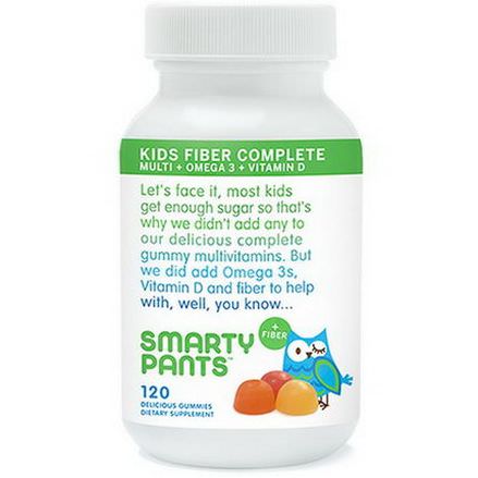 SmartyPants, Kids Complete Fiber Multi Omega 3 Vitamin D, 120 Delicious Gummies