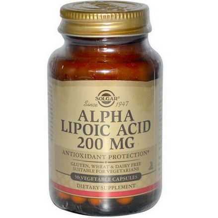 Solgar, Alpha Lipoic Acid, 200mg, 50 Veggie Caps