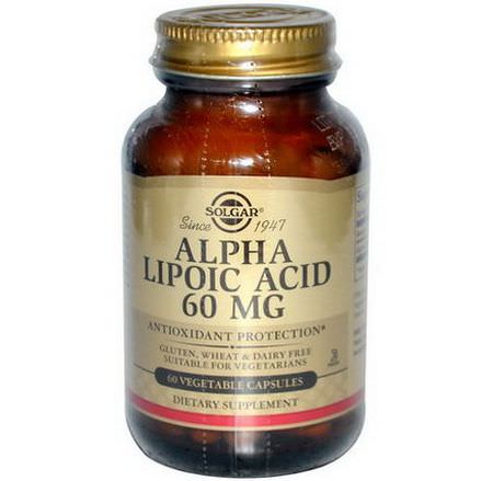 Solgar, Alpha Lipoic Acid, 60mg, 60 Veggie Caps