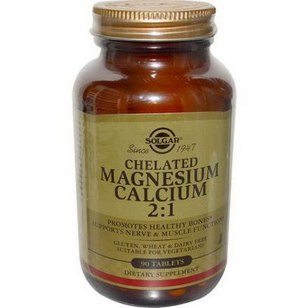 Solgar, Chelated Magnesium Calcium 2:1, 90 Tablets