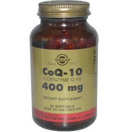Solgar Coenzyme Q-10, 400mg, 60 Softgels
