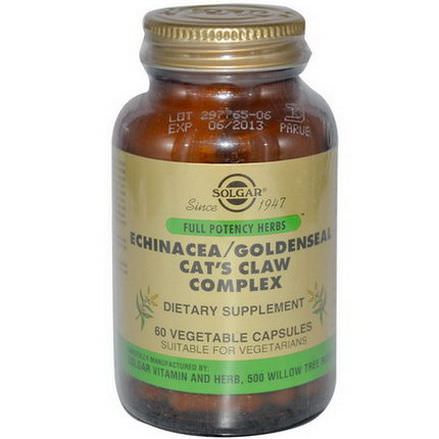 Solgar, Echinacea/Goldenseal Cat's Claw Complex, 60 Veggie Caps
