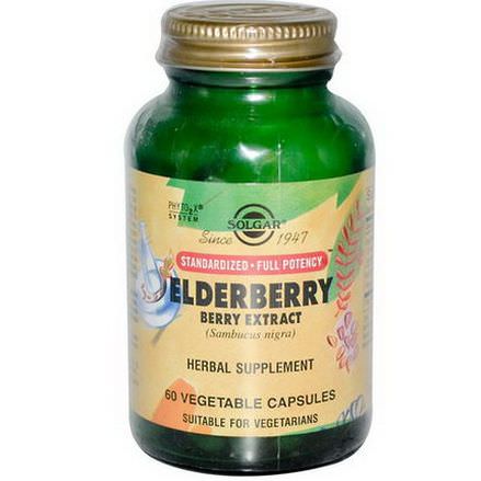 Solgar, Elderberry Berry Extract, 60 Veggie Caps