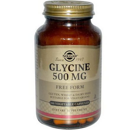 Solgar, Glycine, 500mg, 100 Veggie Caps