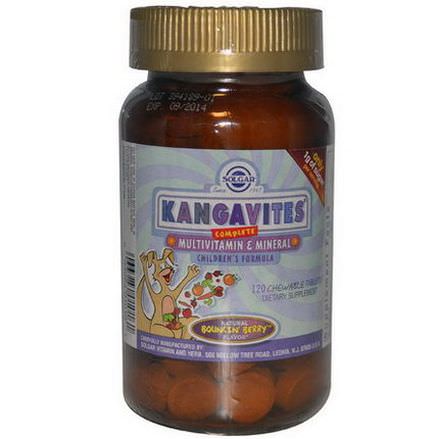 Solgar, Kangavites, Complete Multivitamin&Mineral Children's Formula, Berry Flavor, 120 Chewable Tablets