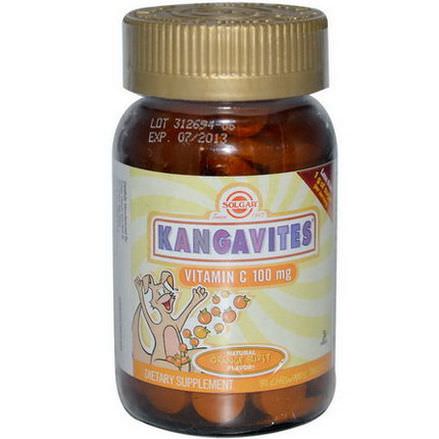 Solgar, Kangavites, Vitamin C, Natural Orange Burst Flavor, 100mg, 90 Chewable Tablets