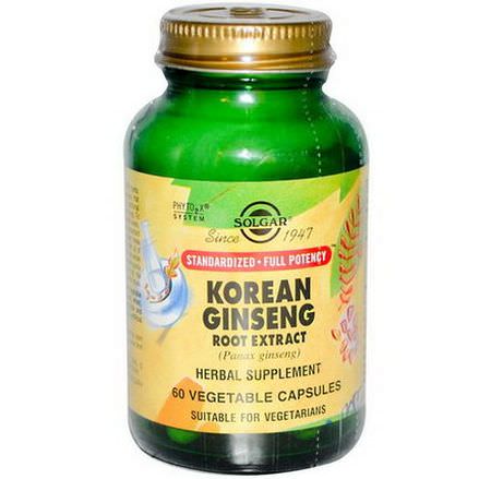 Solgar, Korean Ginseng Root Extract, 60 Veggie Caps