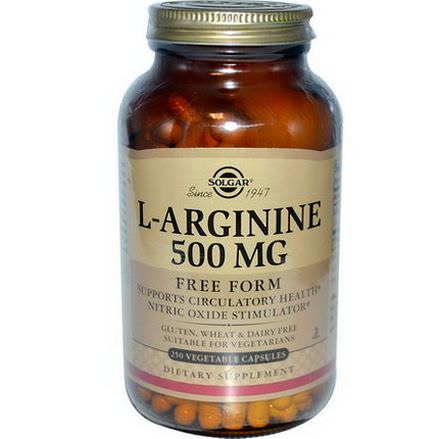 Solgar, L-Arginine, 500mg, 250 Veggie Caps