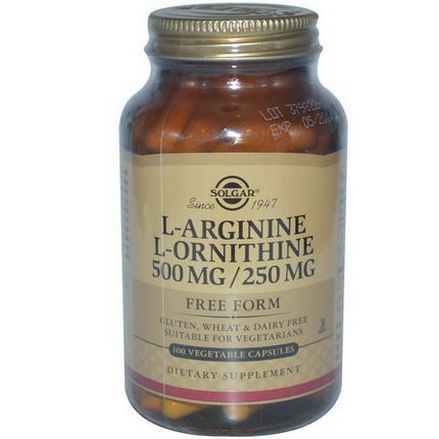 Solgar, L-Arginine L-Ornithine, 500mg / 250mg, 100 Veggie Caps