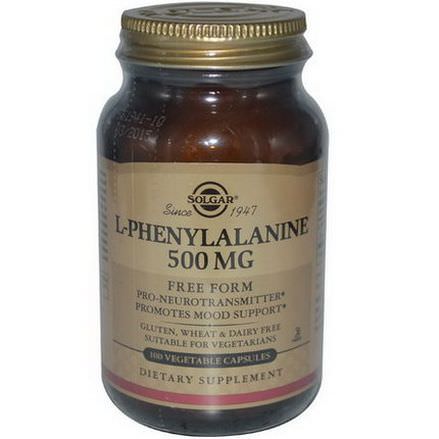 Solgar, L-Phenylalanine, 500mg, 100 Veggie Caps