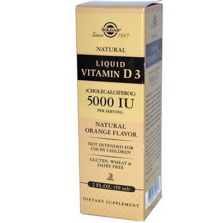 Solgar, Liquid Vitamin D3, 5000 IU Per Serving, Natural Orange Flavor 59ml