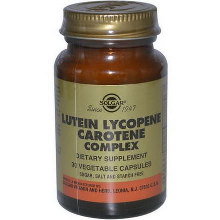 Solgar, Lutein Lycopene Carotene Complex, 30 Veggie Caps