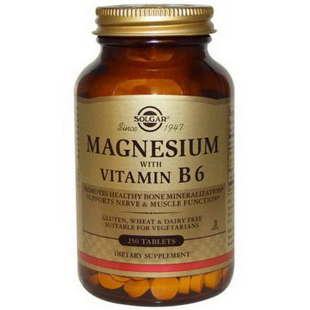 Solgar, Magnesium, with Vitamin B6, 250 Tablets