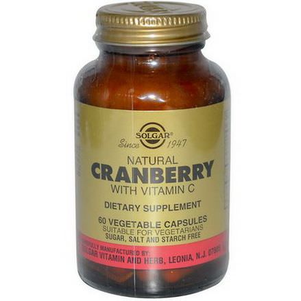 Solgar, Natural Cranberry, with Vitamin C, 60 Veggie Caps