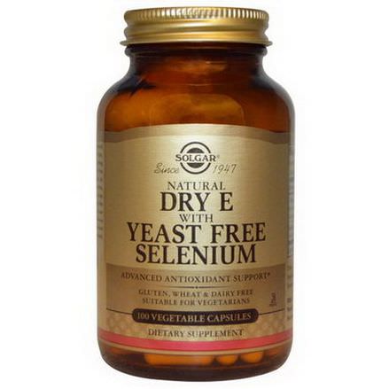 Solgar, Natural Dry E with Yeast Free Selenium, 100 Veggie Caps
