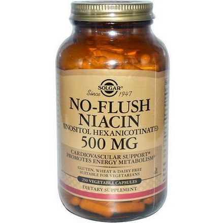 Solgar, No-Flush Niacin, 500mg, 250 Veggie Caps