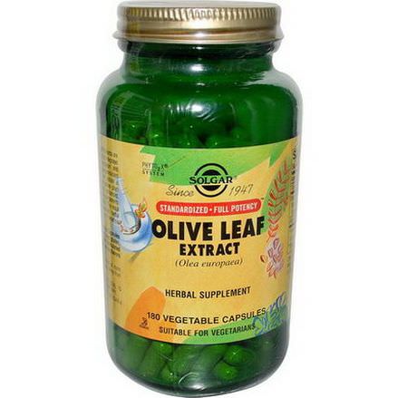 Solgar, Olive Leaf Extract, 180 Veggie Caps