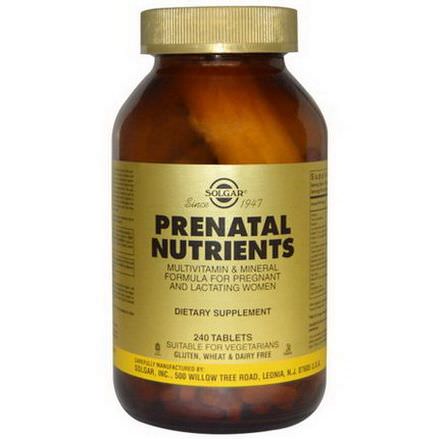 Solgar, Prenatal Nutrients, Multivitamin&Mineral, 240 Tablets