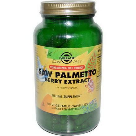 Solgar, Saw Palmetto Berry Extract, 180 Veggie Caps