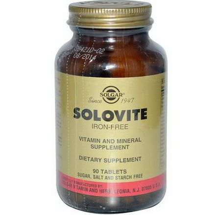 Solgar, Solovite, Vitamin and Mineral Supplement, Iron-Free, 90 Tablets