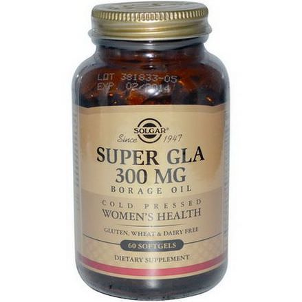 Solgar, Super GLA, Borage Oil, Women's Health, 300mg, 60 Softgels