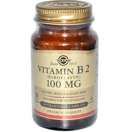 Solgar, Vitamin B2, 100mg, 100 Veggie Caps