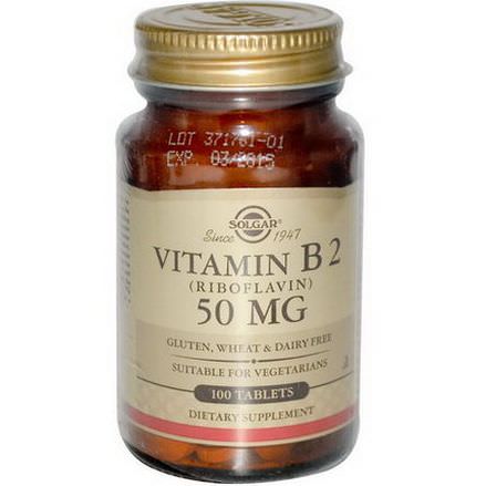 Solgar, Vitamin B2, 50mg, 100 Tablets