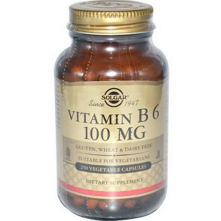 Solgar, Vitamin B6, 100mg, 250 Veggie Caps