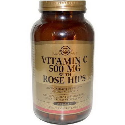Solgar, Vitamin C With Rose Hips, 500mg, 250 Tablets