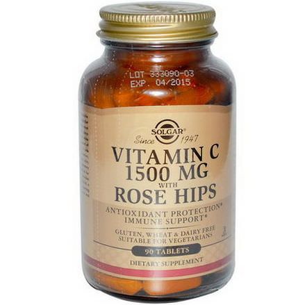 Solgar, Vitamin C, with Rose Hips, 1500mg, 90 Tablets