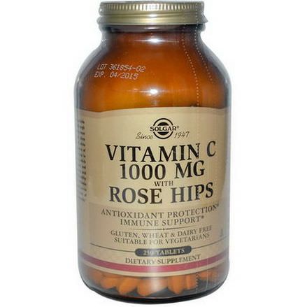 Solgar, Vitamin C with Rose Hips, 250 Tablets