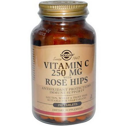 Solgar, Vitamin C, with Rose Hips, 250mg, 250 Tablets